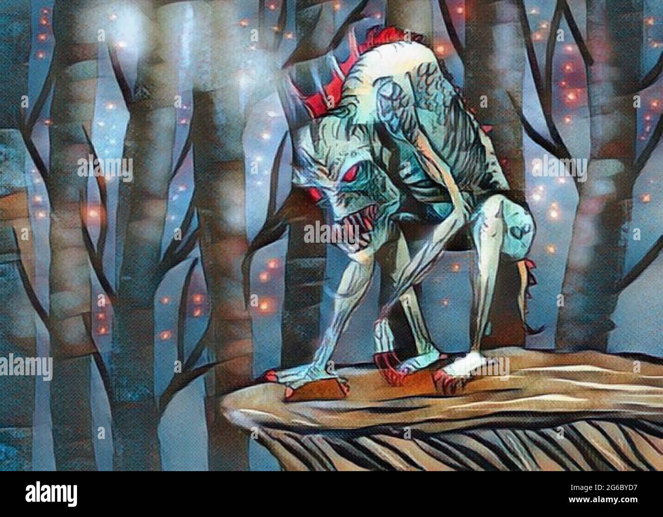 Illustration of a demon Stock Photo - Alamy