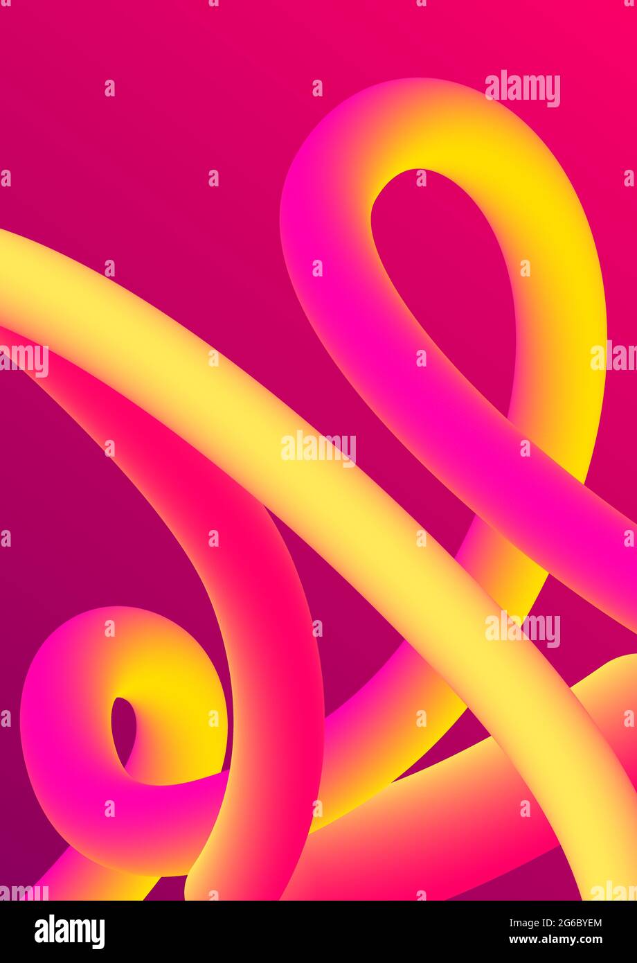 Pink And Yellow Abstract Background With Fluid Design Gradient