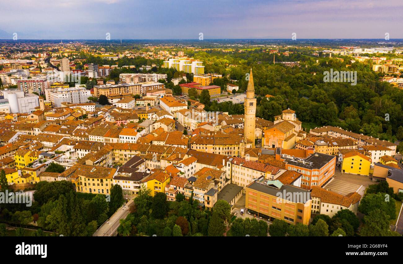 Picturesque top view of city Pordenone. Italy Stock Photo