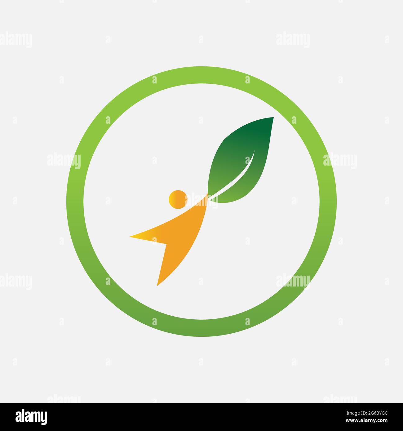people leaf logo vector illustration design template Stock Vector