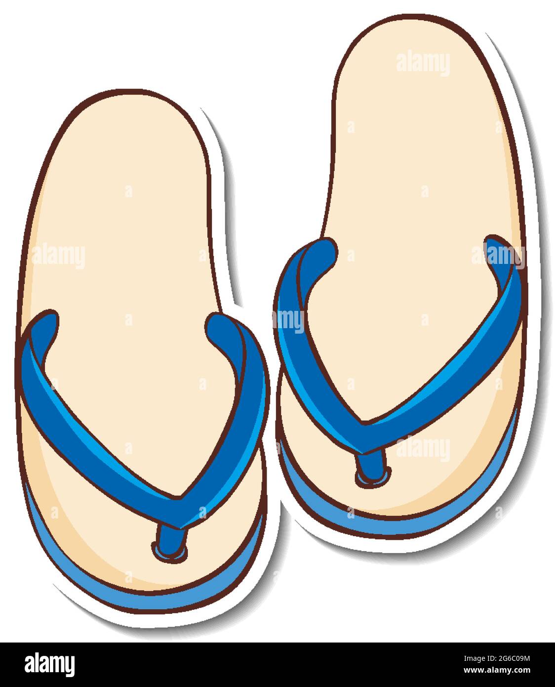 Sticker design with summer sandals isolated illustration Stock Vector ...