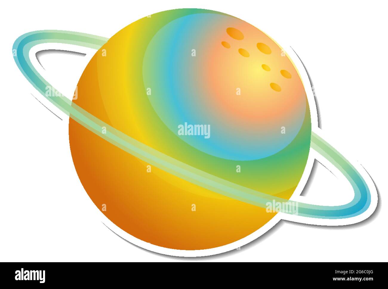 Sticker template with clourful planet isolated illustration Stock ...