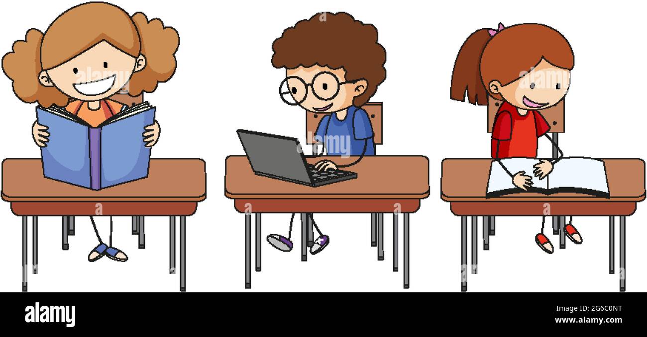 Set of doodle kids doing homework cartoon character isolated illustration Stock Vector Image & Art - Alamy Set of doodle kids doing homework cartoon character isolated illustration Stock Vector Image & Art - Alamy