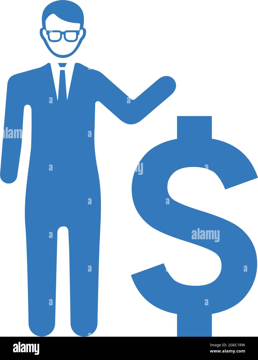 Rich, financial manager icon - Simple editable vector EPS file. Stock Vector