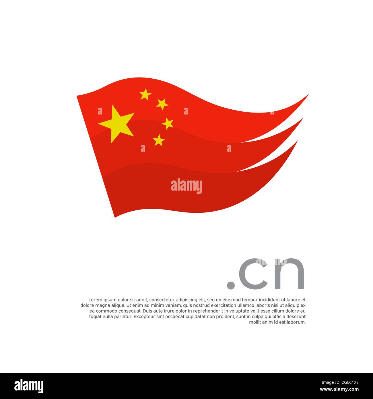 China flag. Colored stripes chinese flag on a white background. Vector