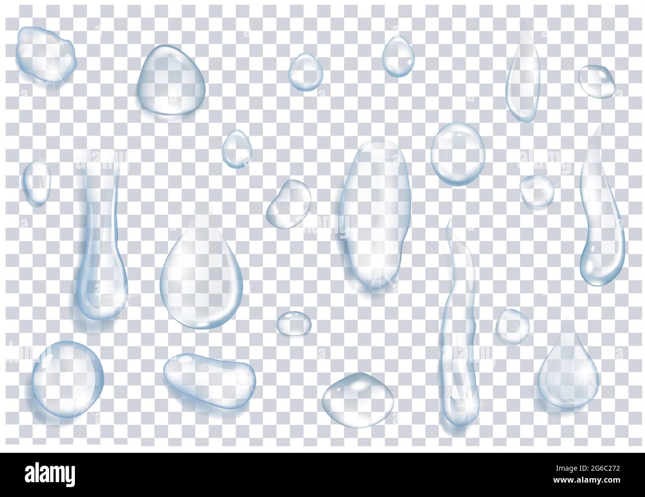Drops of water on a transparent background Stock Vector Image & Art - Alamy
