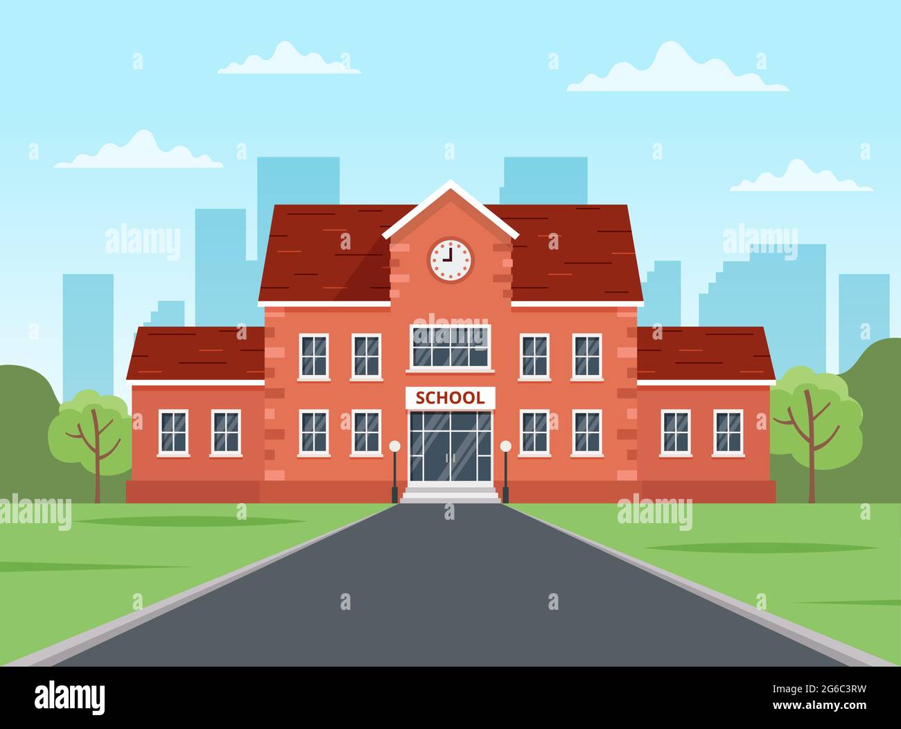 School building. Back to school concept, cute colorful vector ...