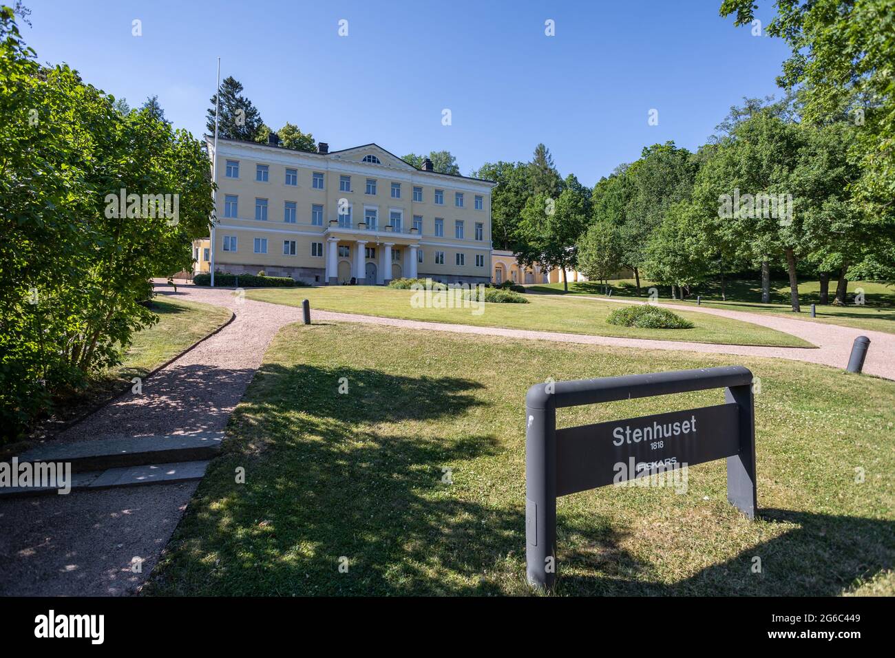 The Manor house or Stenhuset in Fiskars village, a historical ironworks area and popular travel destination. Stock Photo