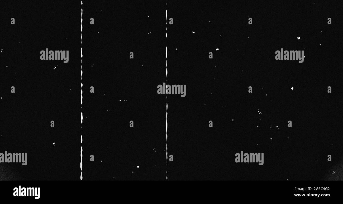 Image of multiple white specks with glitch moving on seamless loop on