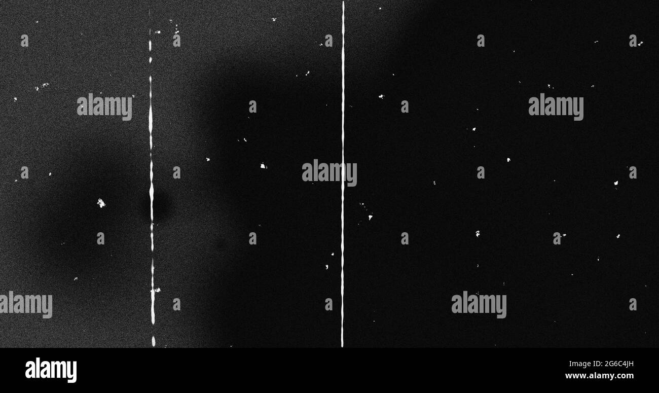 Image of multiple white specks with glitch moving on seamless loop on