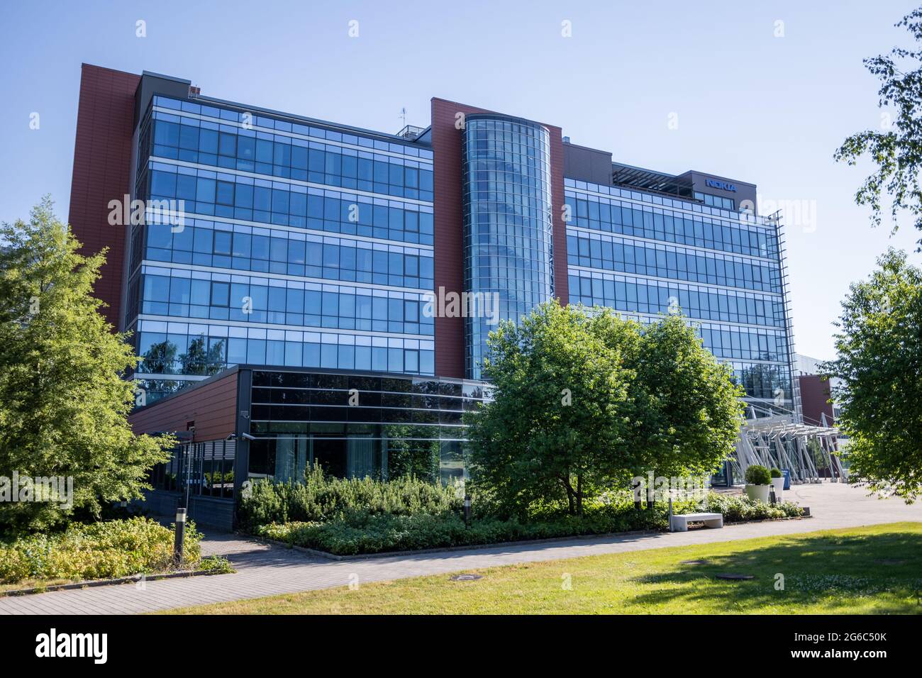 Nokia Company headquarter building in summer Stock Photo