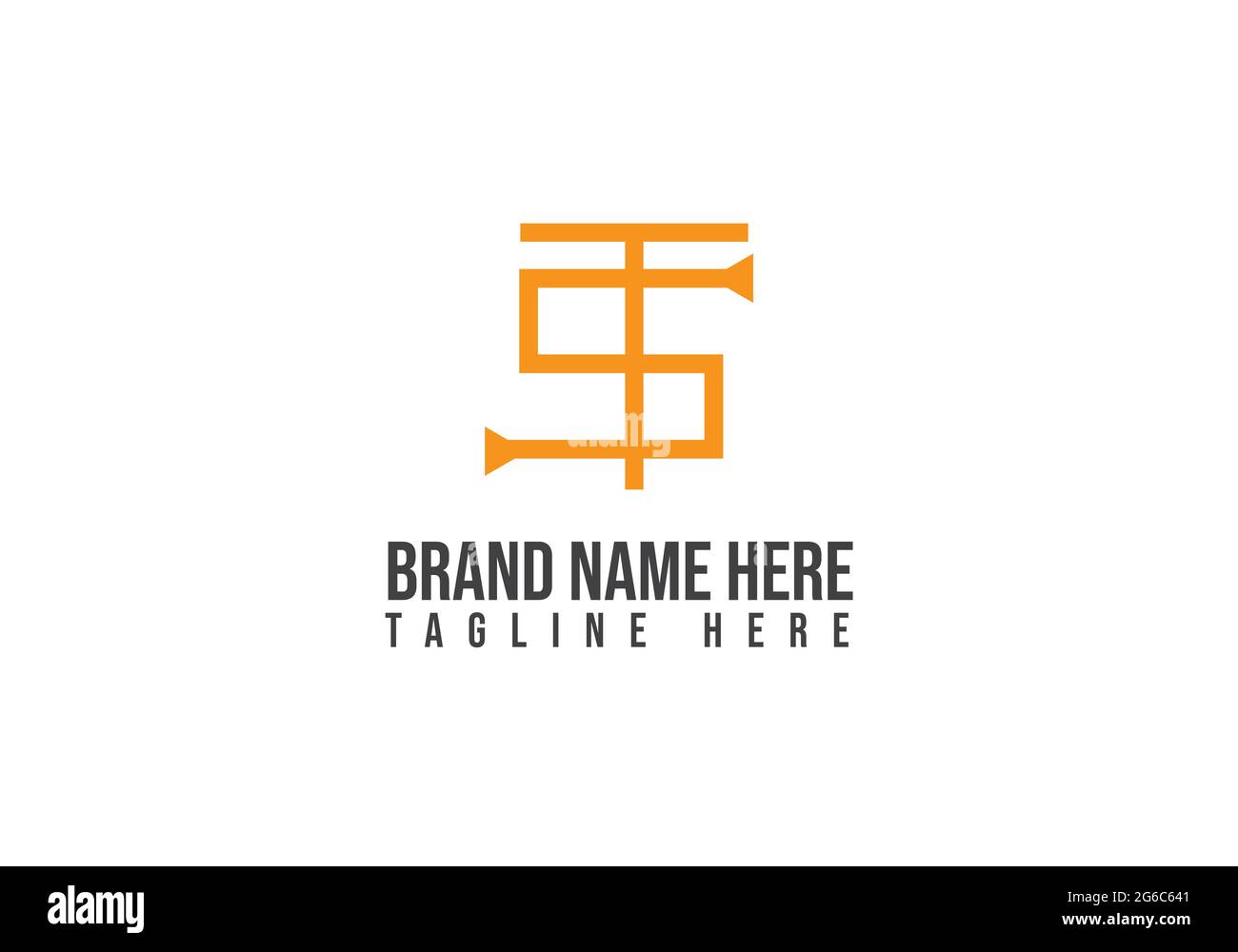 ST letter logo design and vector template design Stock Vector