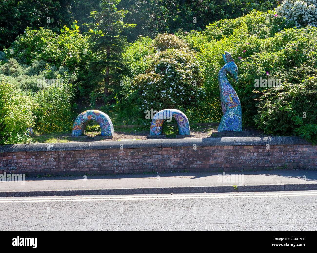 Nessie garden statue in South Queensferry and looking ornate Stock