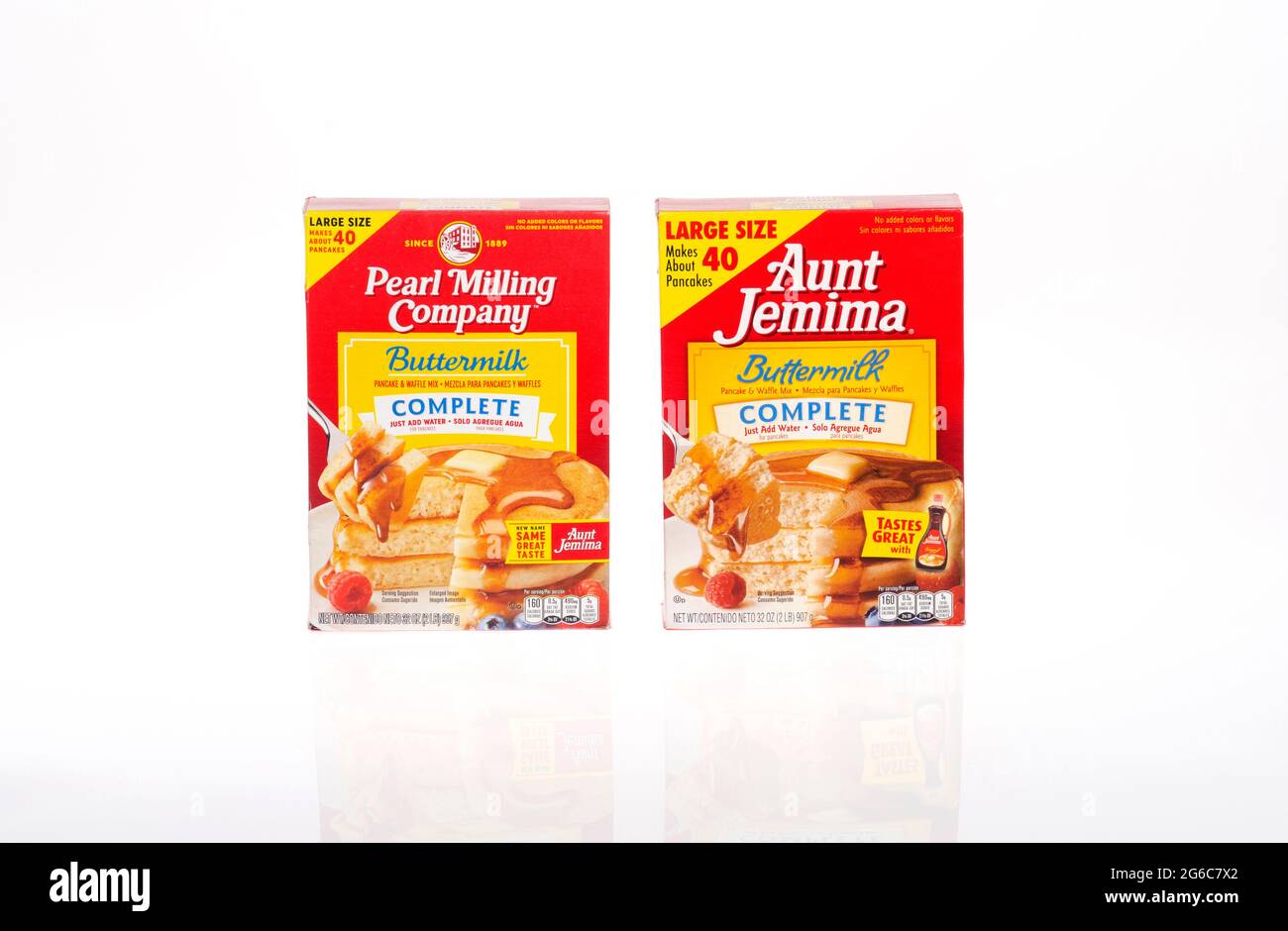 Pearl Milling & Aunt Jemima Pancake Mix Boxes Stock Photo