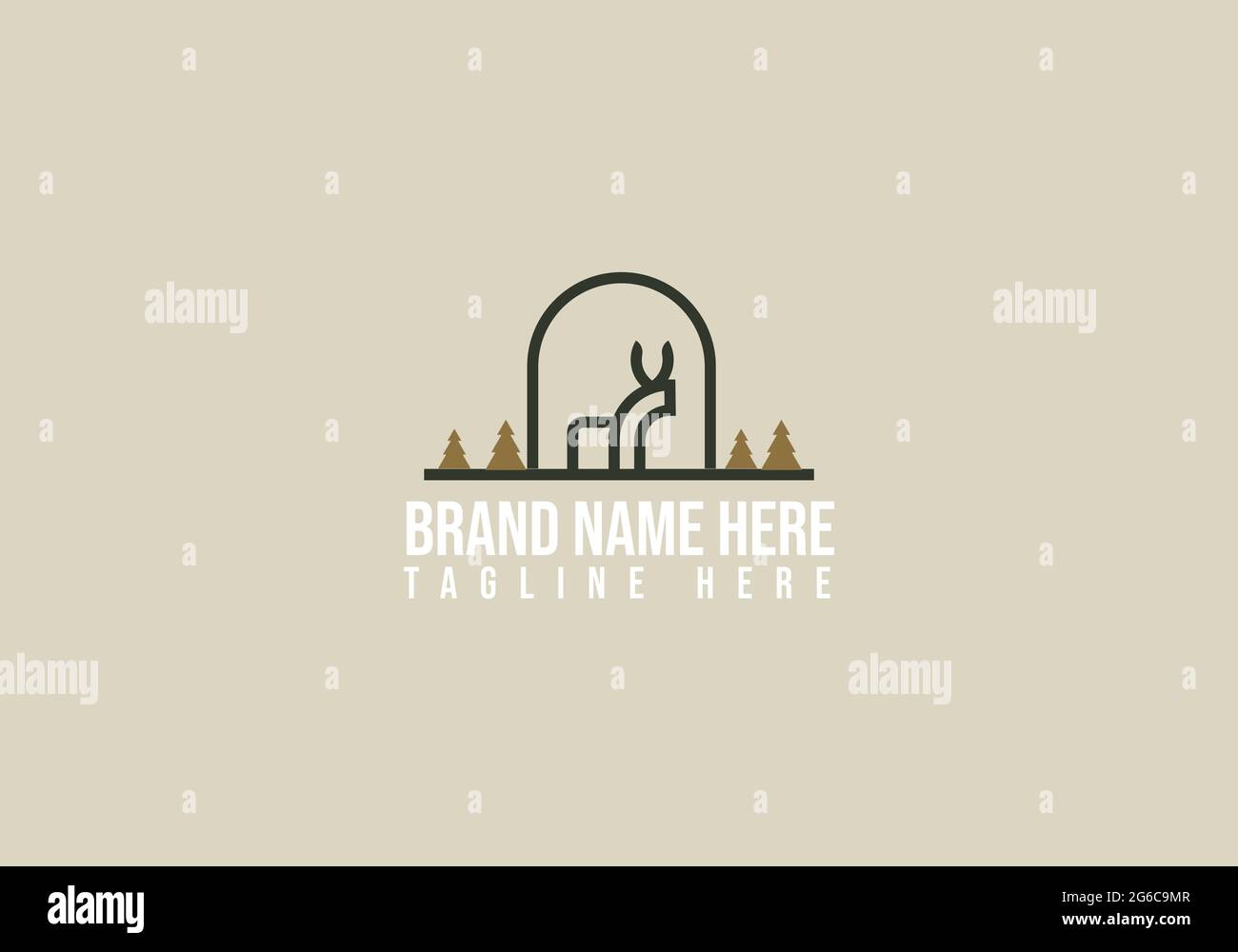 Deer logo design and vector template Stock Vector
