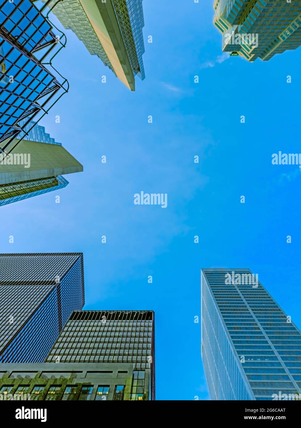 Vertical low angle shot of office buildings Stock Photo - Alamy
