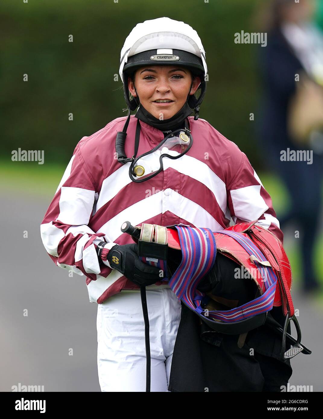Jockey Paige Hopper after the racingtv Handicap Female