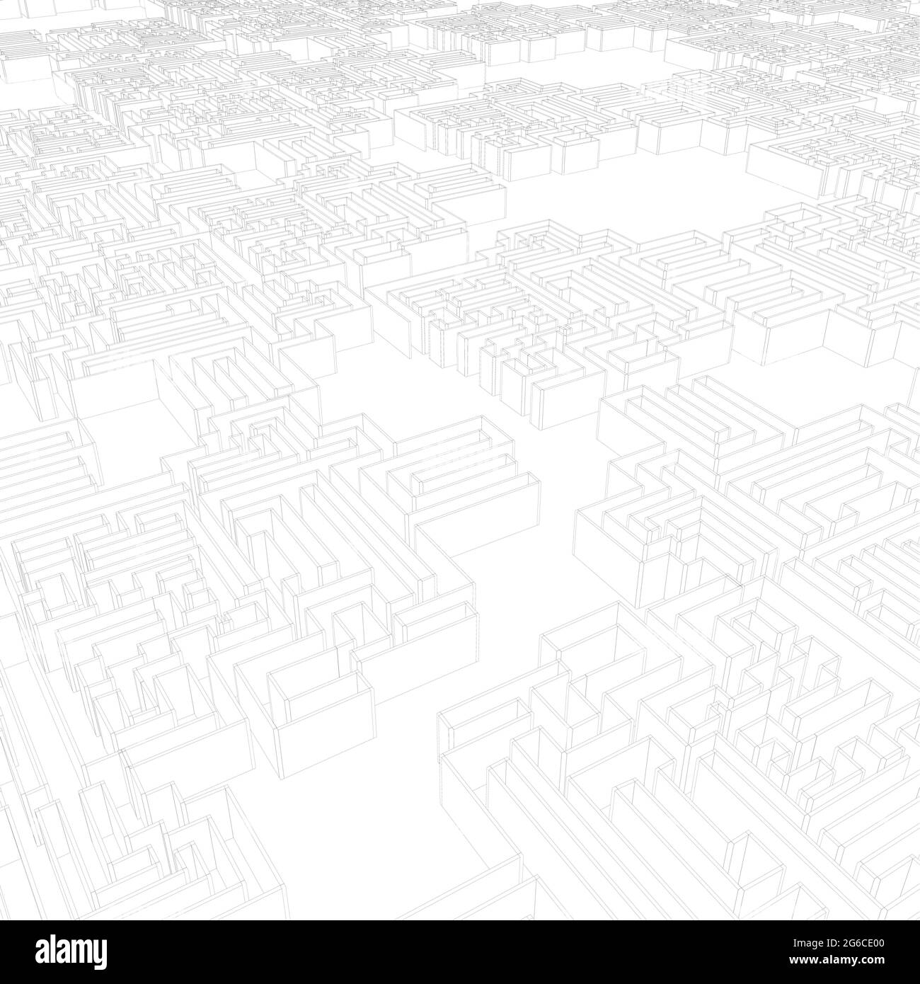 Background with a large maze. Perspective view. Vector illustration. Stock Vector