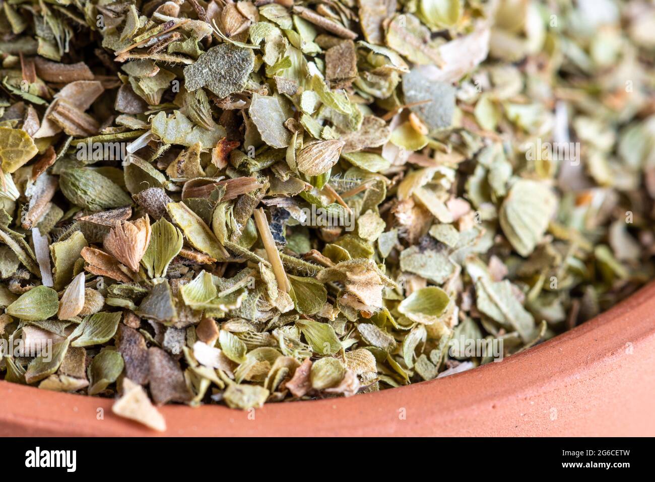Dry ground oregano leaves food ingredient Stock Photo Alamy