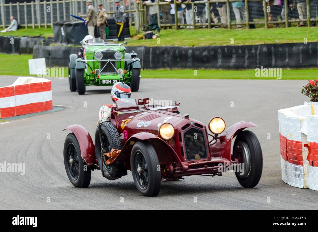 Alfa Romeo 8C 2300 Monza vintage racing car competing in the Brooklands ...