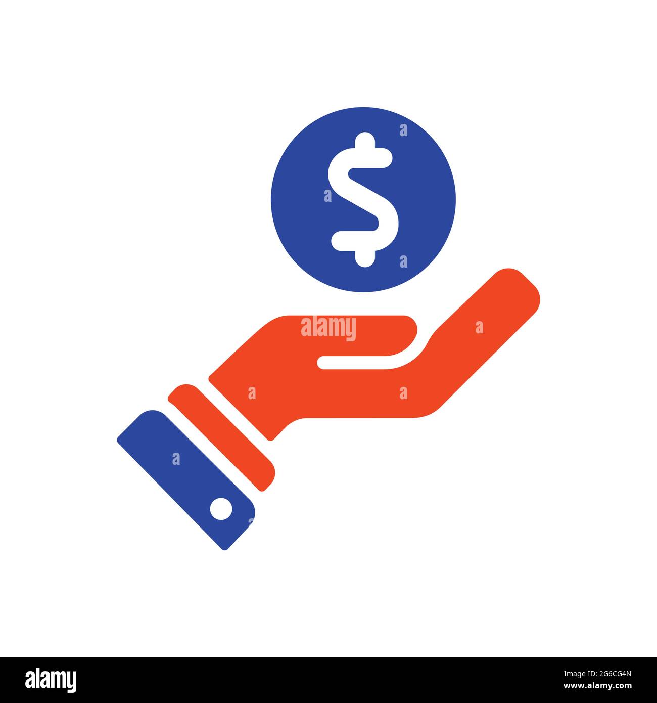 Pictograph of money in hand glyph icon vector. Finances sign. Graph ...