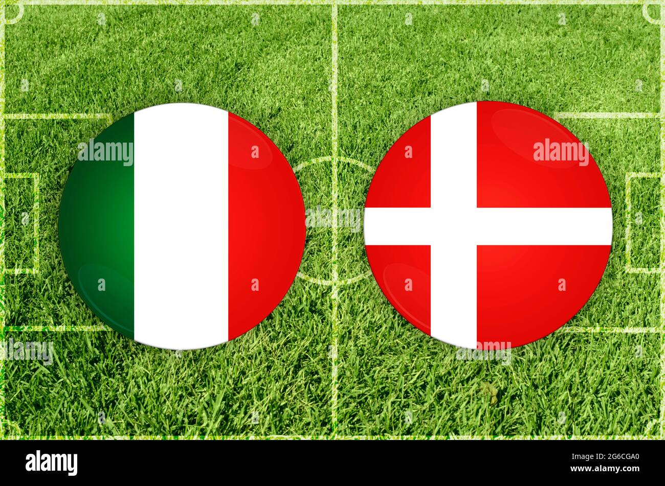 Concept for Football match Italy vs Denmark Stock Photo Alamy