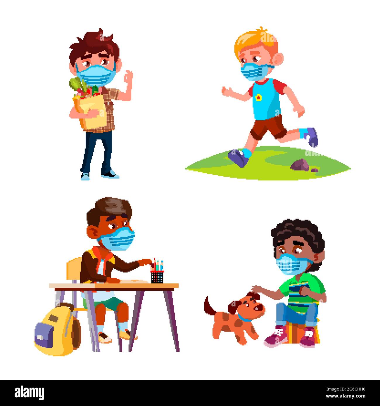 Boys wearing mask Stock Vector Images Alamy