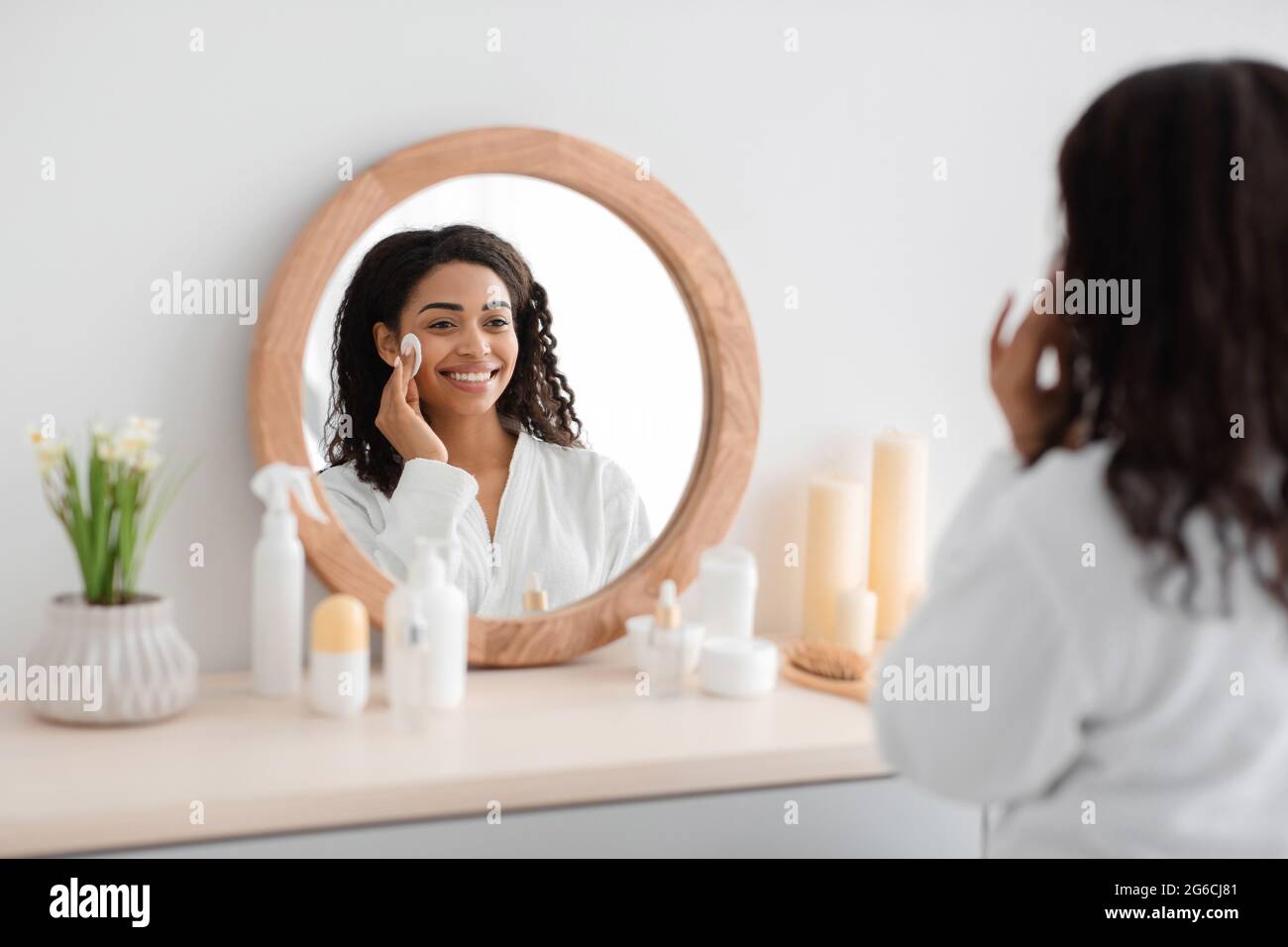 Beautiful skin, makeup remove and routine procedures Stock Photo Alamy