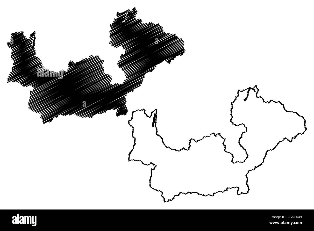 Sondrio province (Italy, Italian Republic, Lombardy region) map vector illustration, scribble sketch Province of Sondrio map Stock Vector