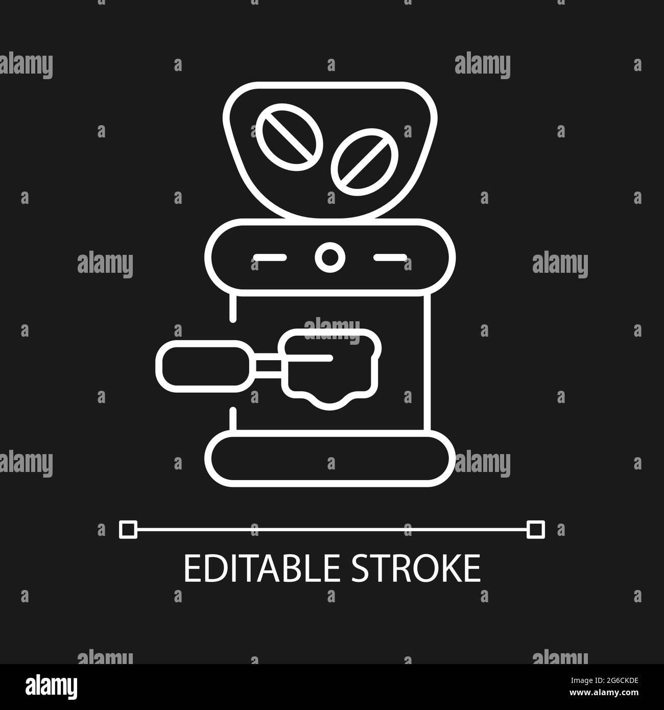 Coffee grinder white linear icon for dark theme Stock Vector Image ...