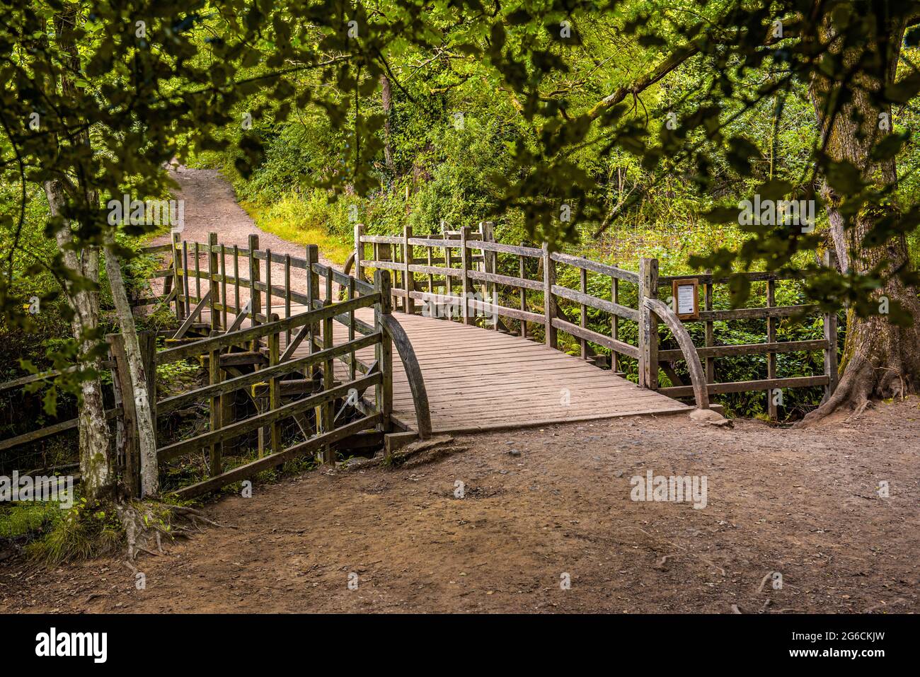 Pooh Sticks bridge were Pooh sticks originated located in the One Hundred Acre wood in Ashdown Forest near Hartfield. Stock Photo