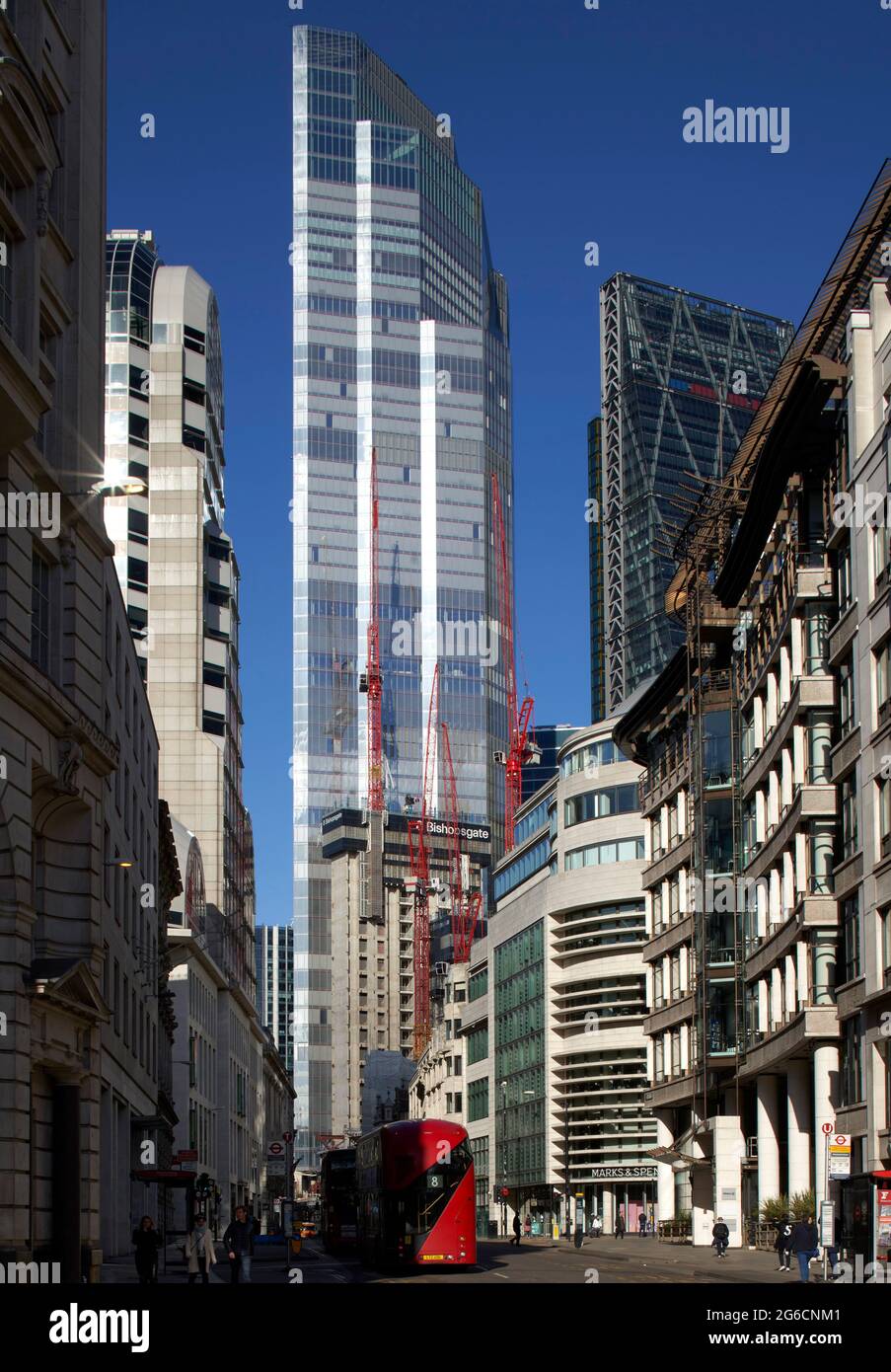 Views towards tower. 22 Bishopsgate, LONDON, United Kingdom. Architect: PLP Architecture, 2020. Stock Photo