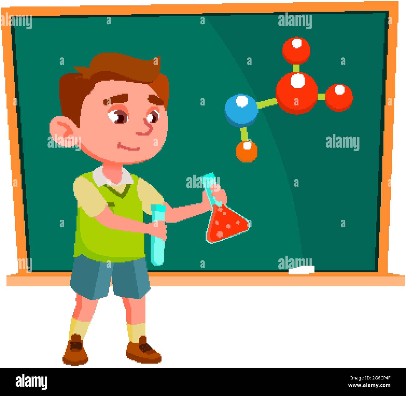 Boy Scientist Make Experiment On Lesson Vector Stock Vector Image & Art ...