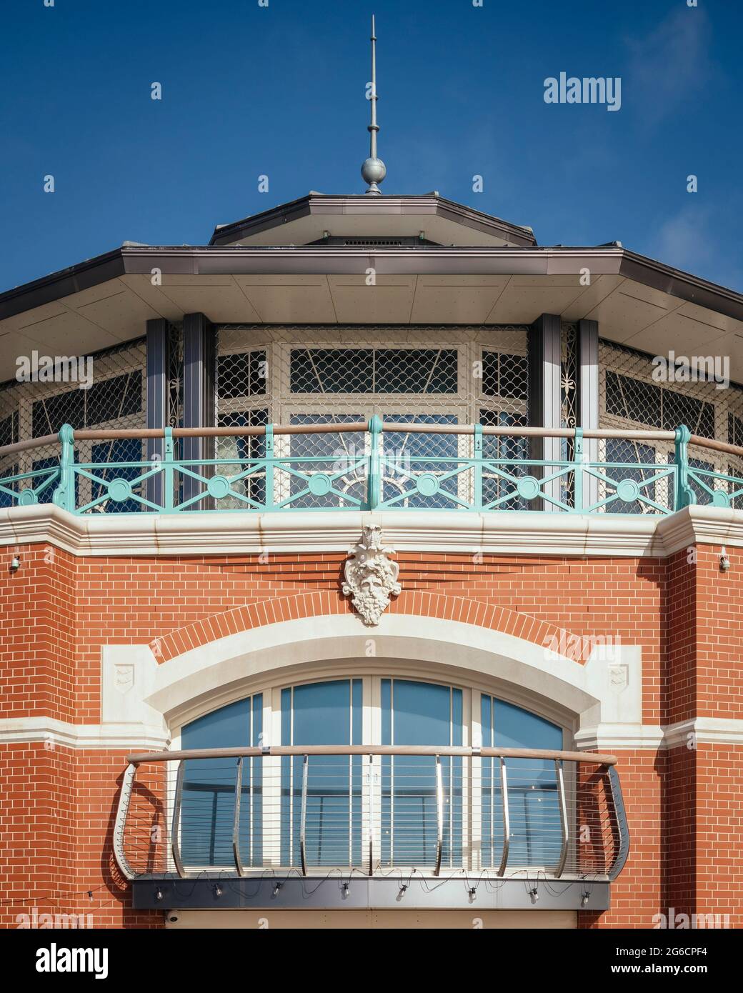 Shelter Hall Progress, view of the kiosk and balcony. Shelter Hall, Brighton, United Kingdom. Architect: R H Partnership Architects Ltd, 2021. Stock Photo