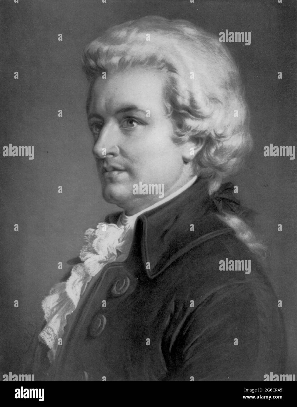 EUROPE - circa 1790 - A head and shoulders portrait of the famous late composer Wolfgang Amadeus Mozart (1756-1791) - Photo: Geopix Stock Photo