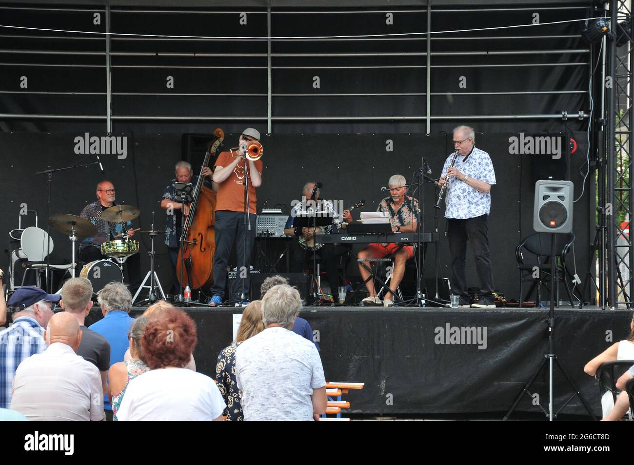 Copenhagen Denmark 05 July 2021 Basement Jazz Band Playing Today At Copenhagen Jazz Festival 2021 On Hojbro Plads In Captial Jazz Msuic Entertancem Stock Photo Alamy