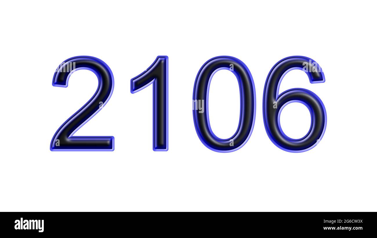 blue 2106 number 3d effect white background Stock Photo - Alamy