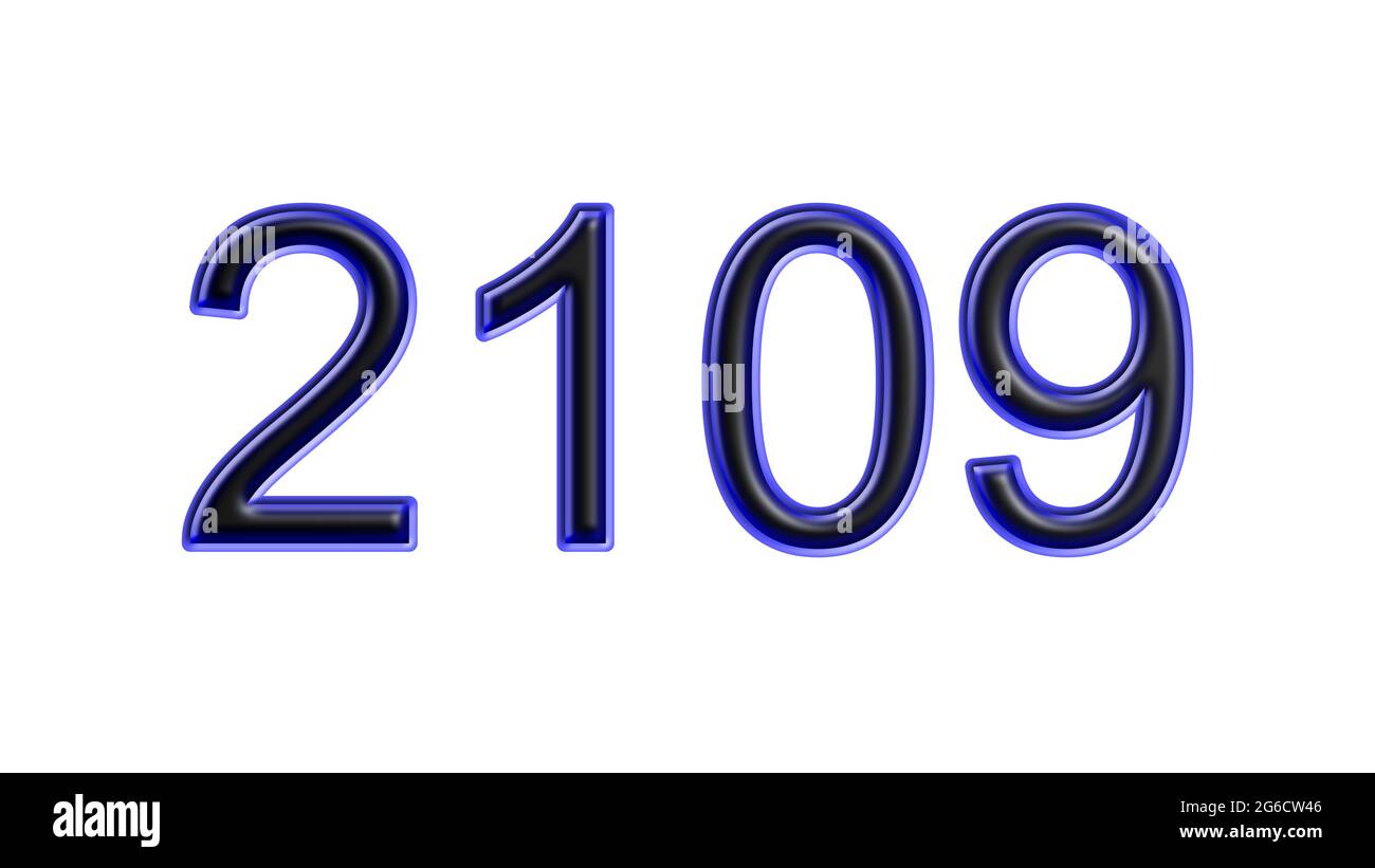 blue 2109 number 3d effect white background Stock Photo - Alamy