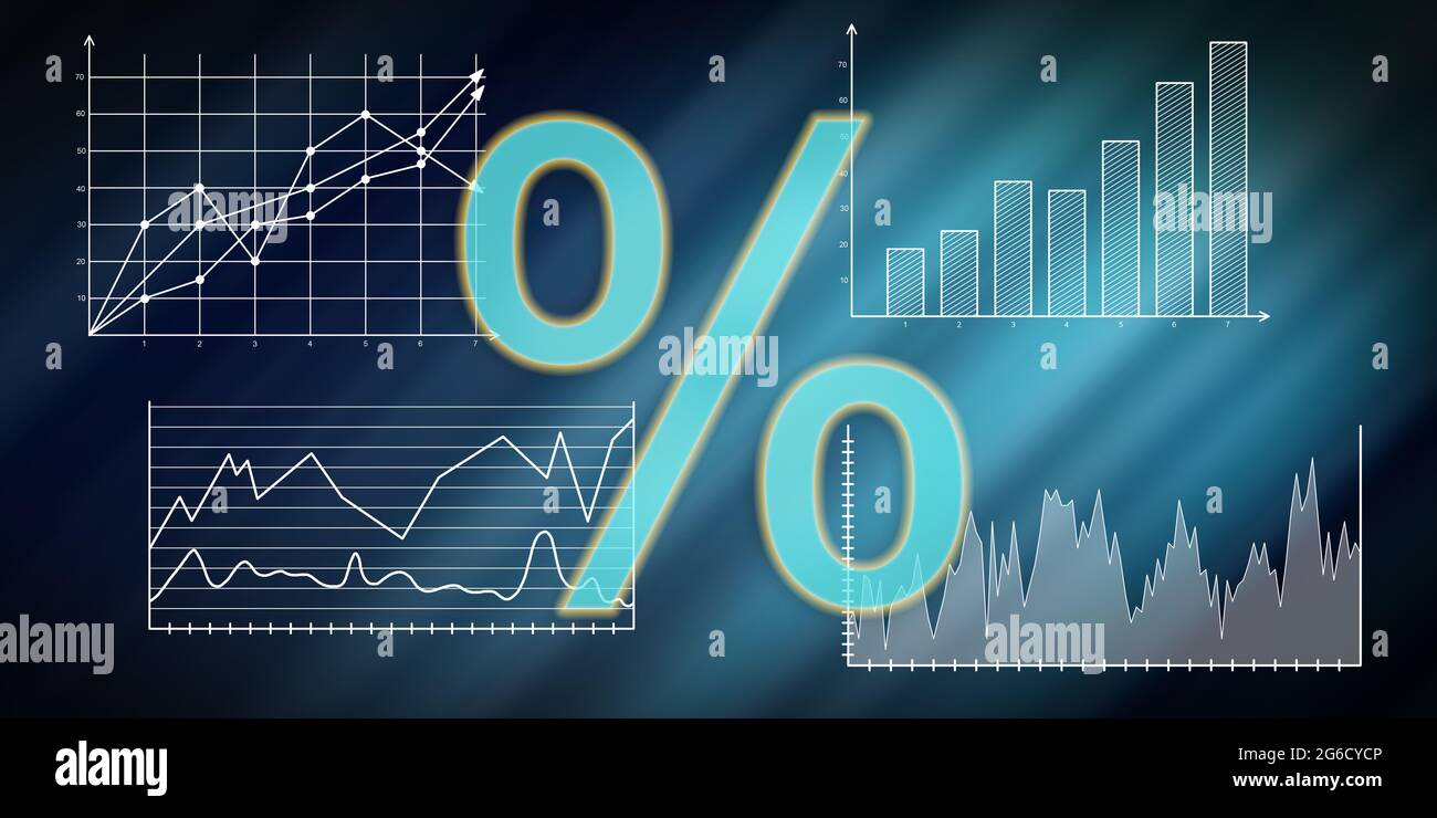 Illustration of a digital interest rates data concept Stock Photo - Alamy