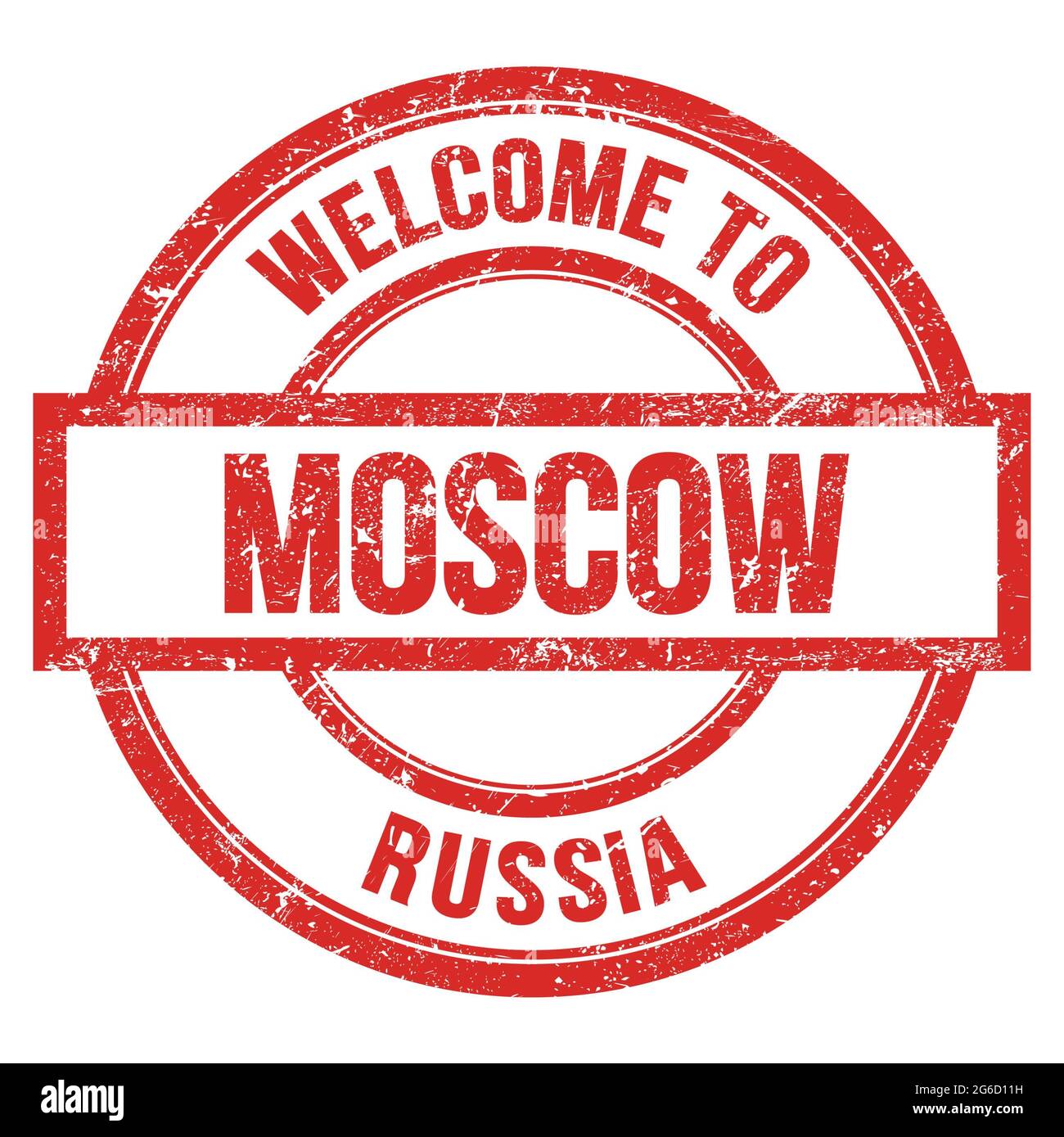 WELCOME TO MOSCOW - RUSSIA, words written on russian red round simple ...