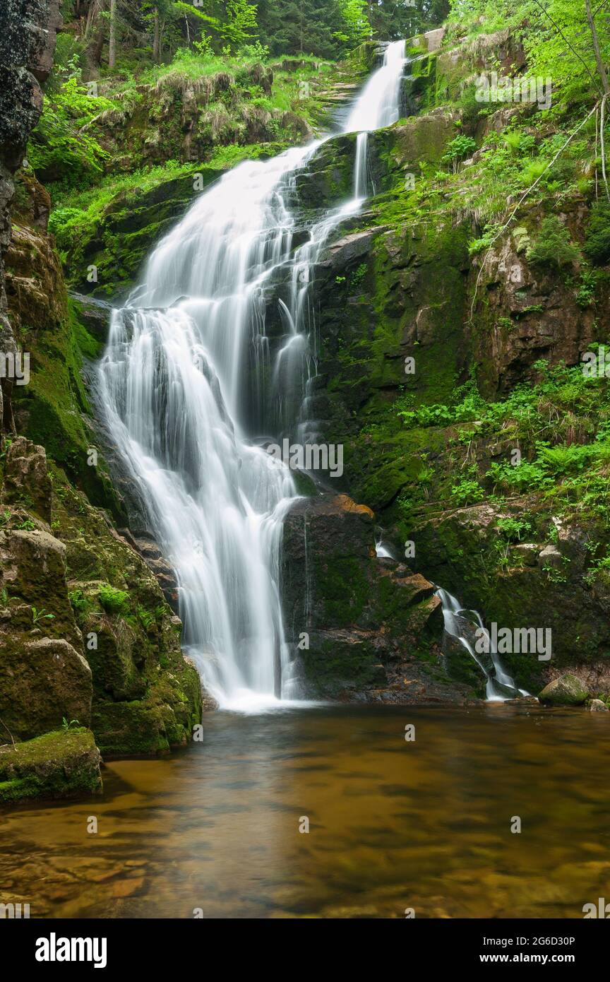 Kamieńczyk Waterfall, Karkonosze National Park, Poland Stock Photo
