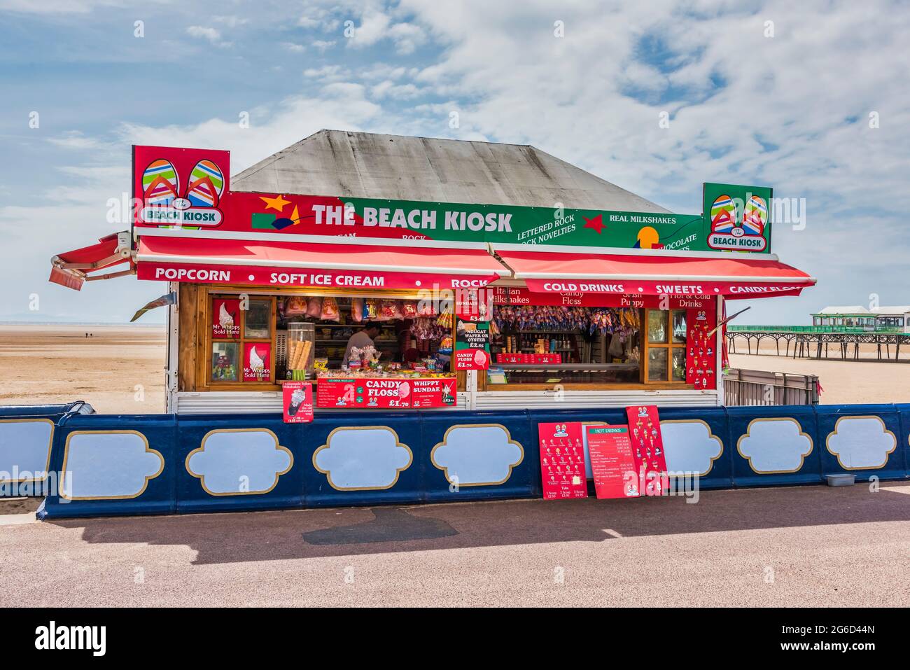 The image is of an IceCream kiosk on the seafront promenade at the