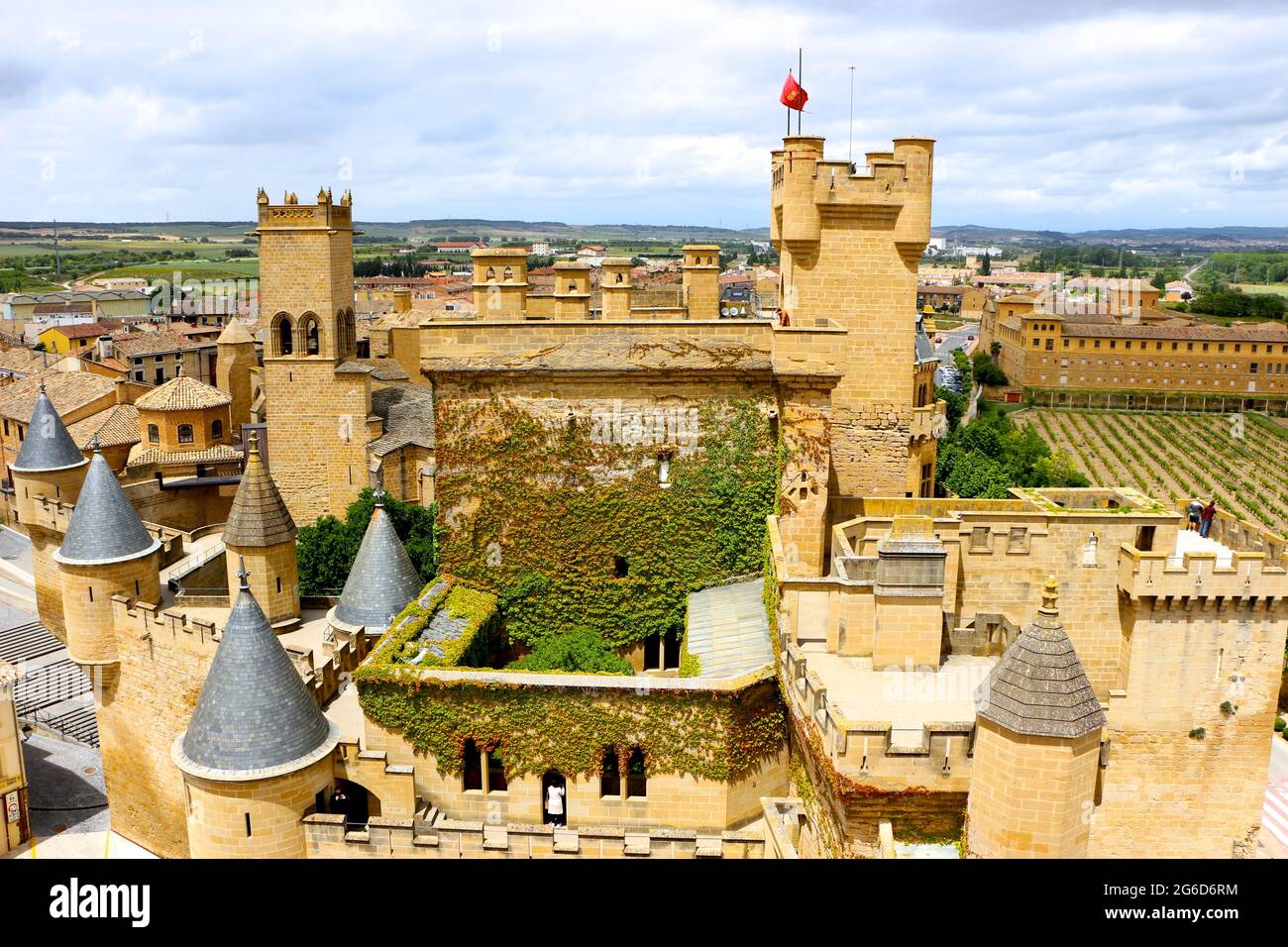 Olite View of the 13th century Palace of the Kings of Navarre of Olite Spain ...