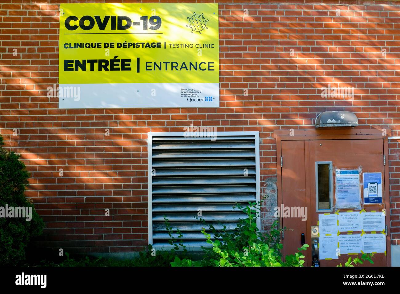 Covid19, free testing clinic for the public, Montreal, Canada Stock
