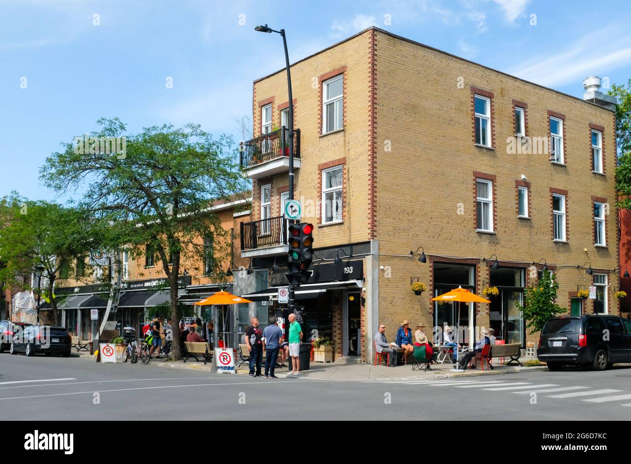 Sidewalk cafe, Little Italy , Montreal , Canada Stock Photo - Alamy