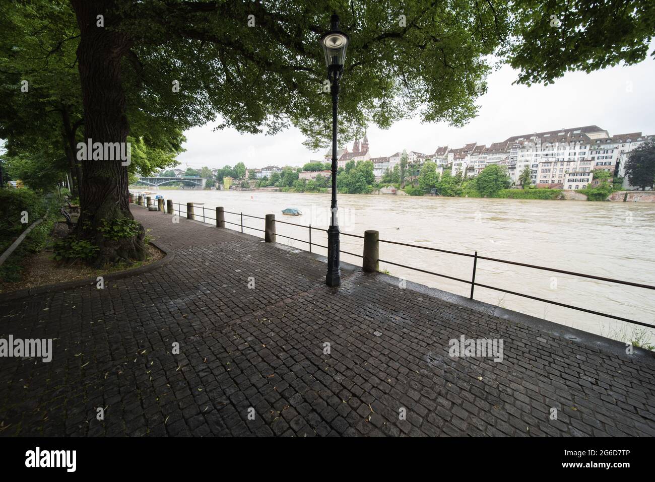 City view of Basel in Switzerland on a cloudy summer day Stock Photo