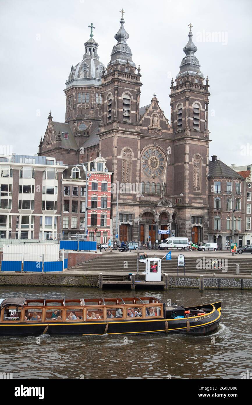 Amsterdam city with its water canals Stock Photo