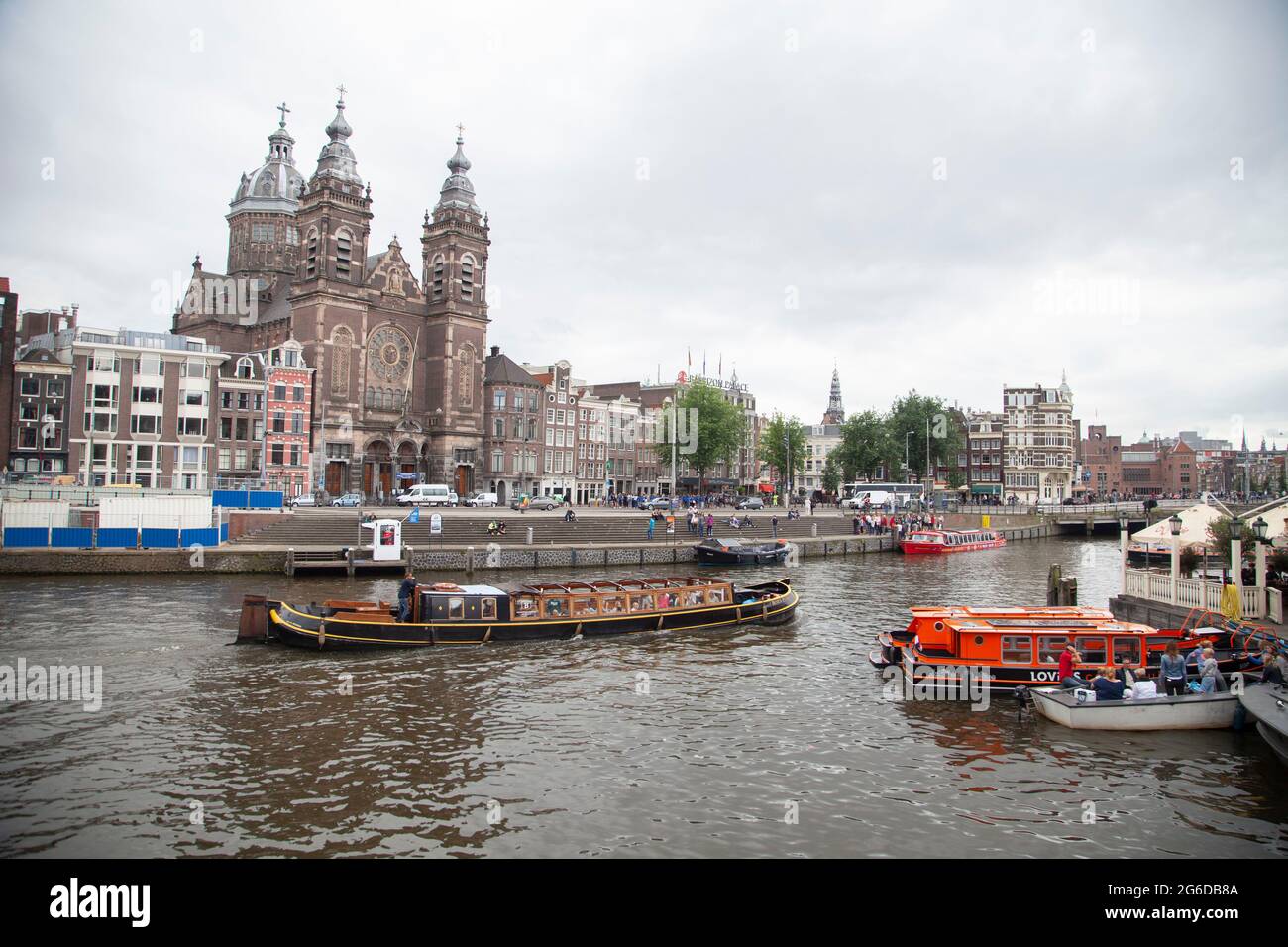 Amsterdam city with its water canals Stock Photo