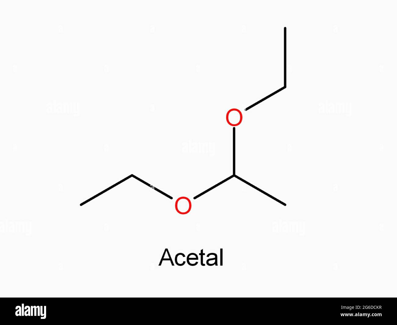 acetal functional group chemical formula isolated on white background molecule atom organic chemistry molecular structure Stock Photo