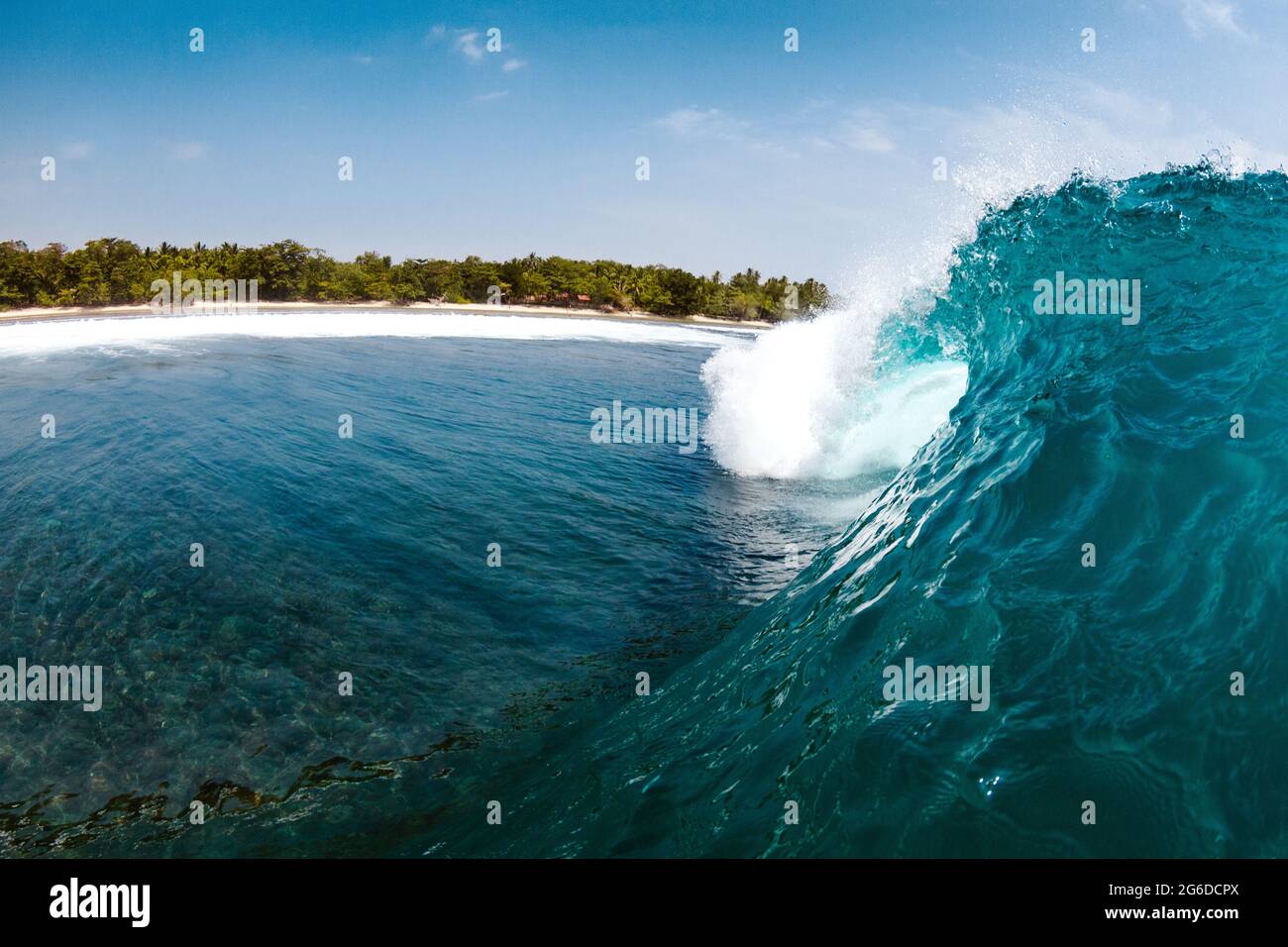 Powerful foamy sea waves rolling and splashing over water surface ...